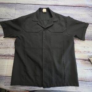 VTG Iolani Men's Black 80's Executive Hawaiian Shirt Size Unknown Possible Large
